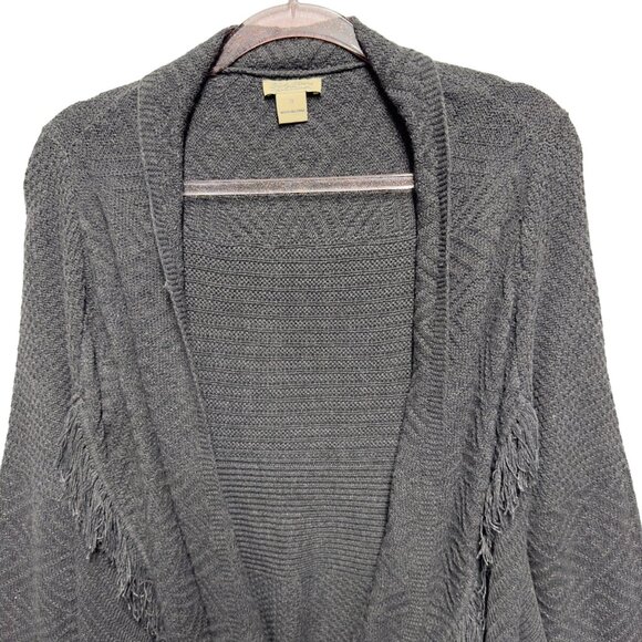Lucky Brand Fringe Woven Knit Duster Sweater Cardigan Jacket - Picture 3 of 10